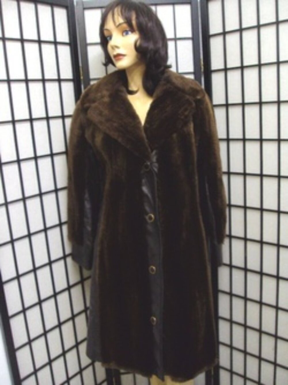 EXCELLENT SHEARED RACCOON RACOON FUR & LEATHER COAT JACKET WOMEN WOMAN SIZE 4 P